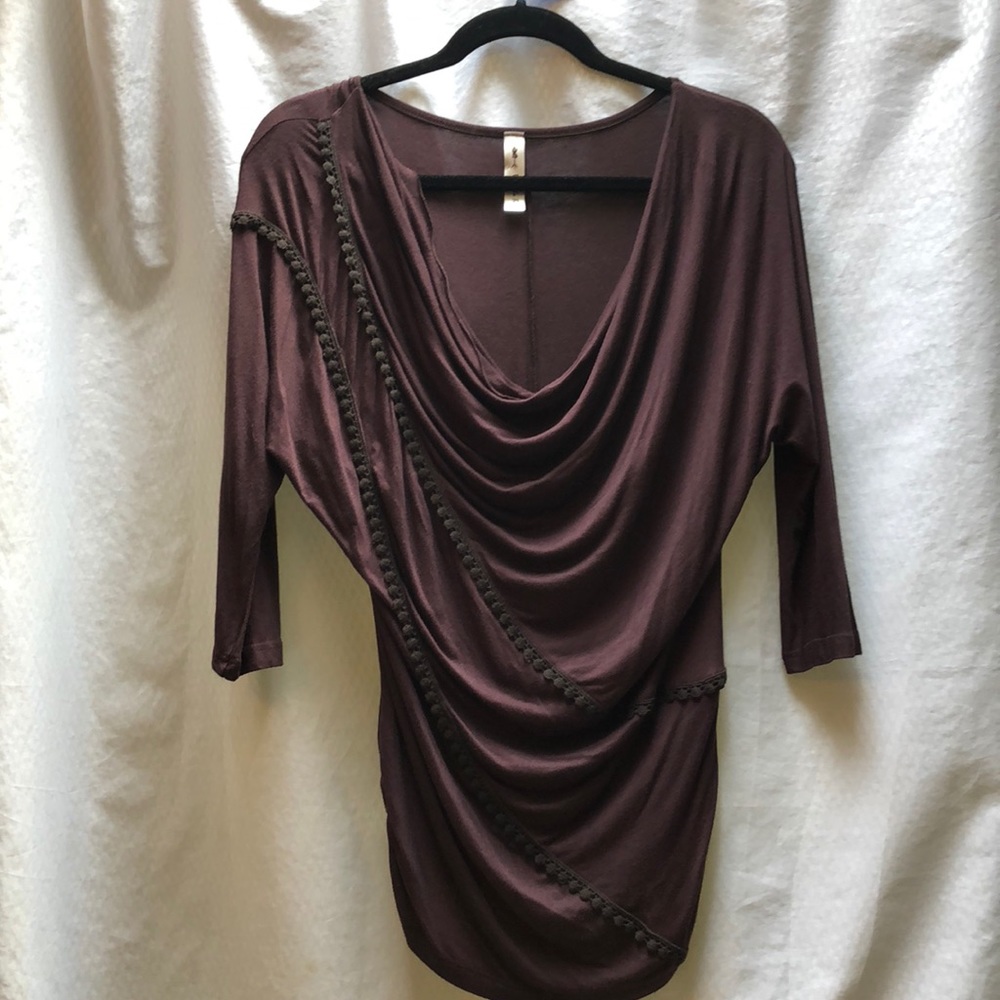 Brown embroidered blouse